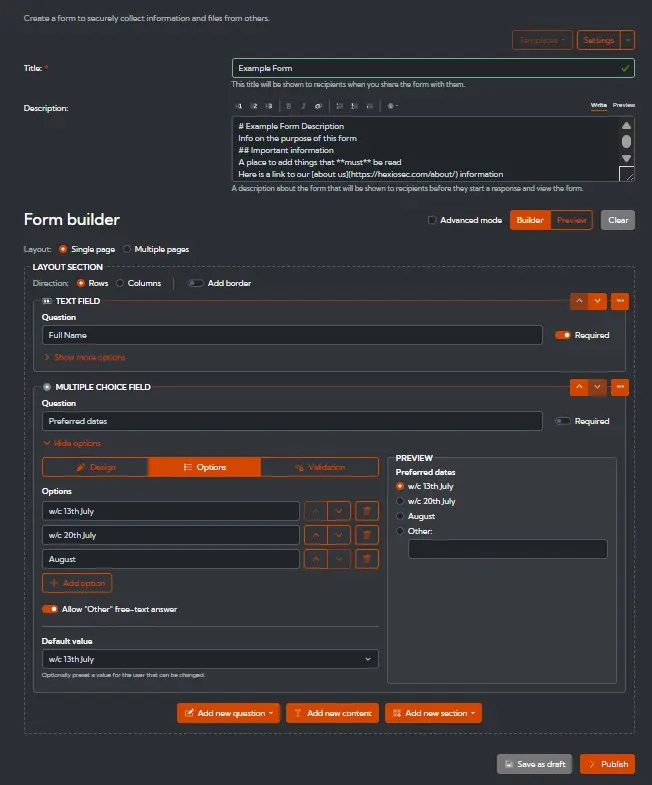 Form builder