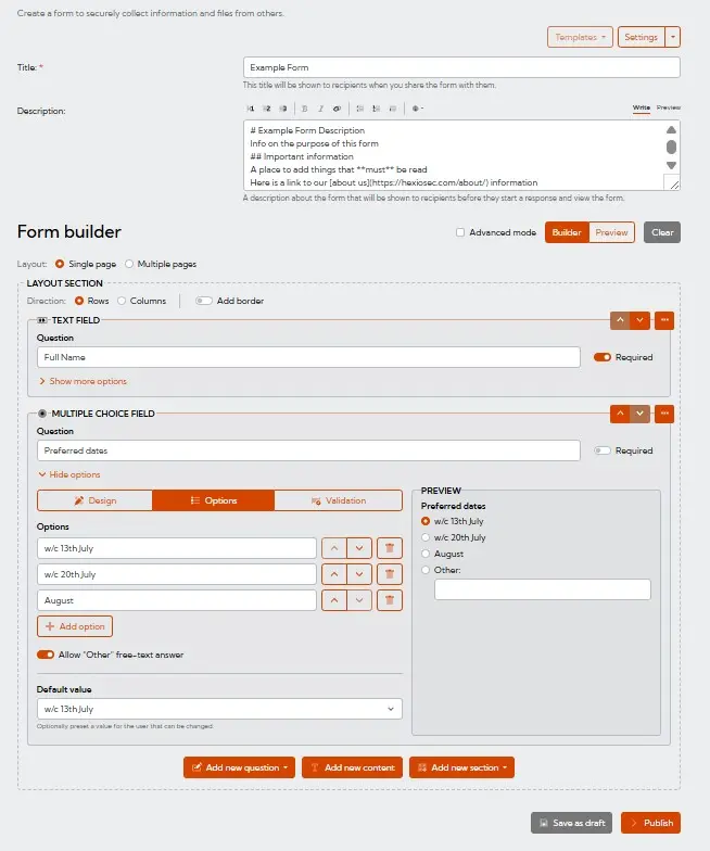 Form builder