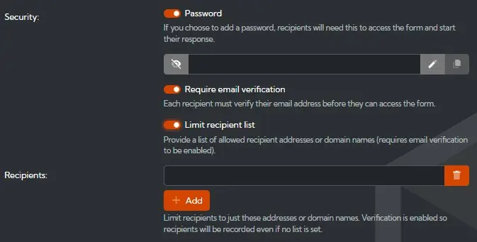 Configuring security options