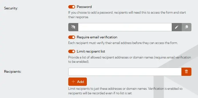 Configuring security options