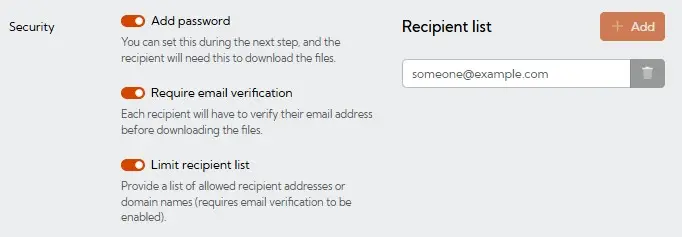 Additional security options