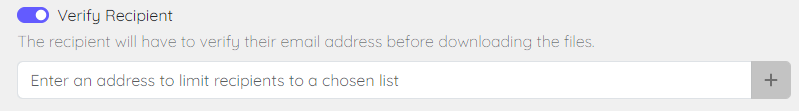 Verify recipient security option