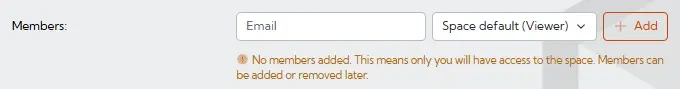 Configuring spaces members