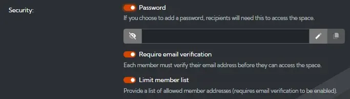 Configuring security settings