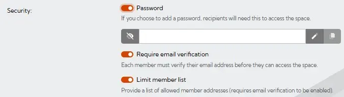 Configuring security settings